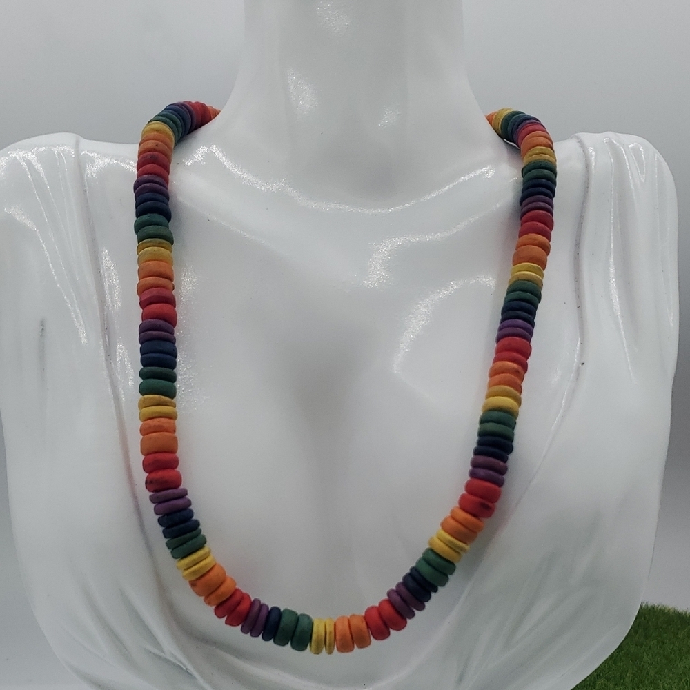 Rainbow Heishi Shell Necklace! 18 Inch N3631